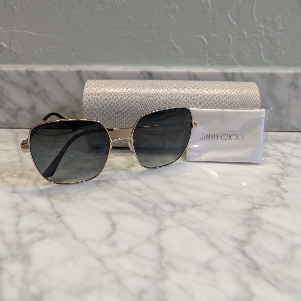Jimmy Choo Black Aviator Sunglasses NWOT